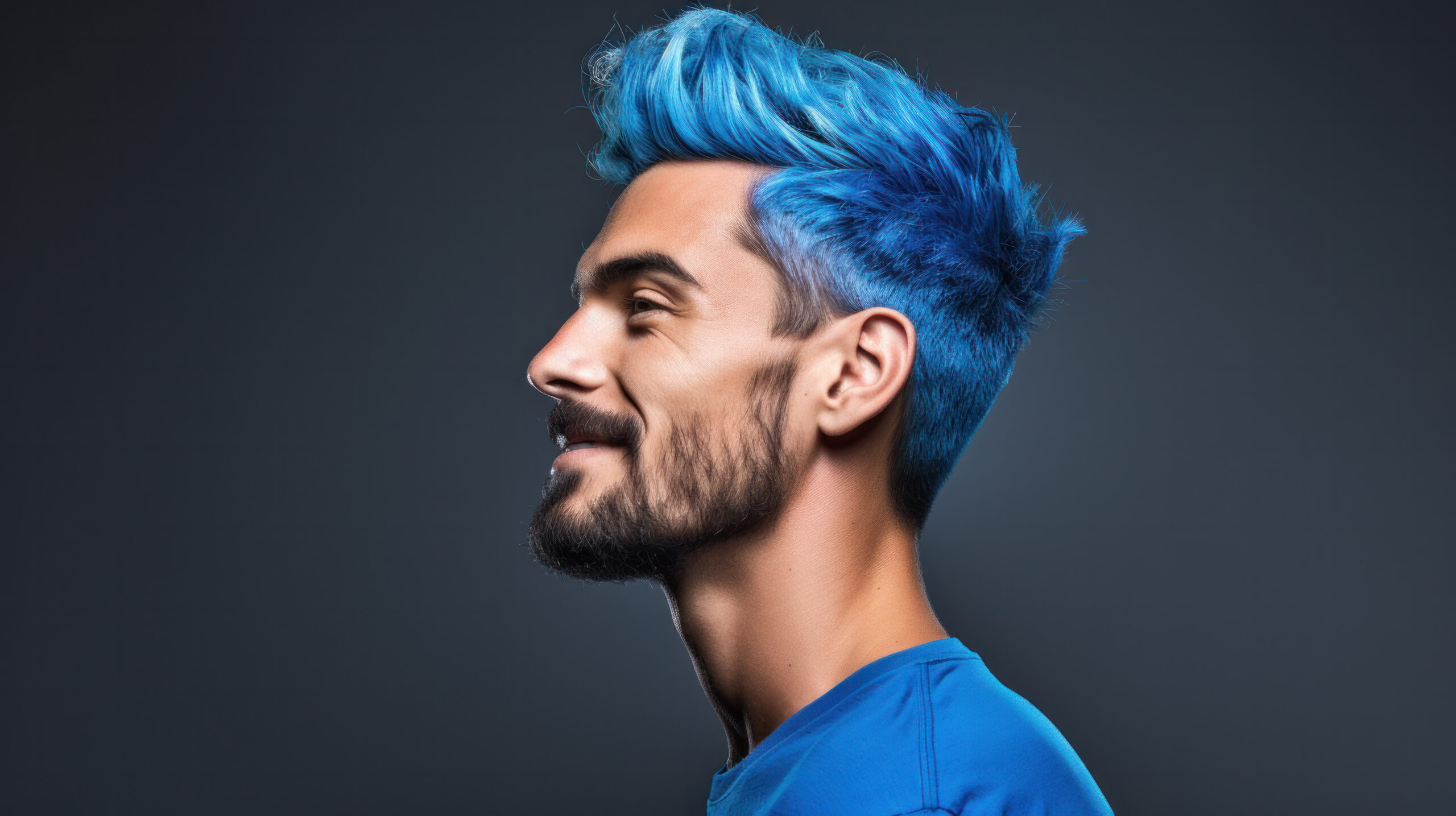 men's blue hair